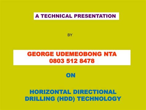 HDD Mud System Nigeria|Demzy's Presentation on HDD .